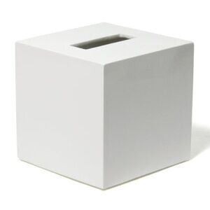 Modern White Lacquer Tissue Box Holder by Jonathan Adler